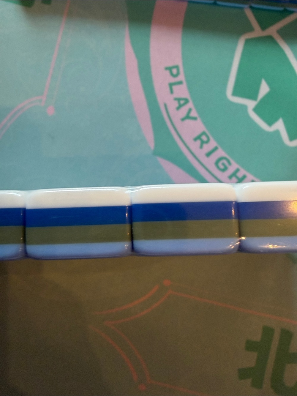 Pastel Mahjong Set on Turquoise  Game Mat - Picture 7 of 12